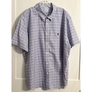 Brooks Brothers Original Polo XXL Plaid Purple White Office Academia Preppy